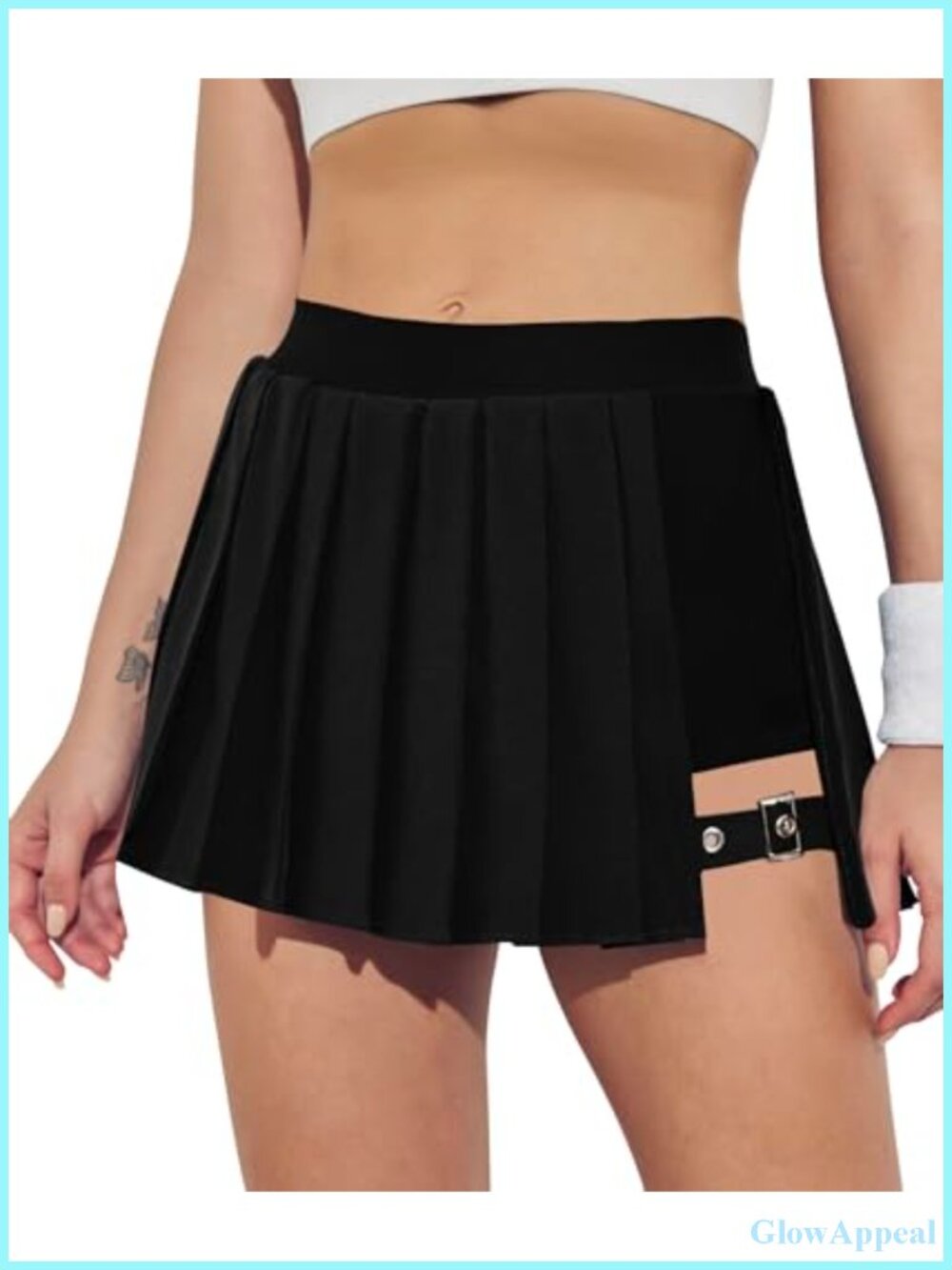 Pleated Skirt with Inner Shorts High Waisted Tennis Skort with Pockets Y2K
